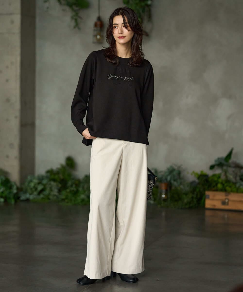 PZKAG11240 GEORGES RECH(ジョルジュ・レッシュ)  [セットアップ対応]ストレッチダンボールロゴプルオーバー ブラウン
