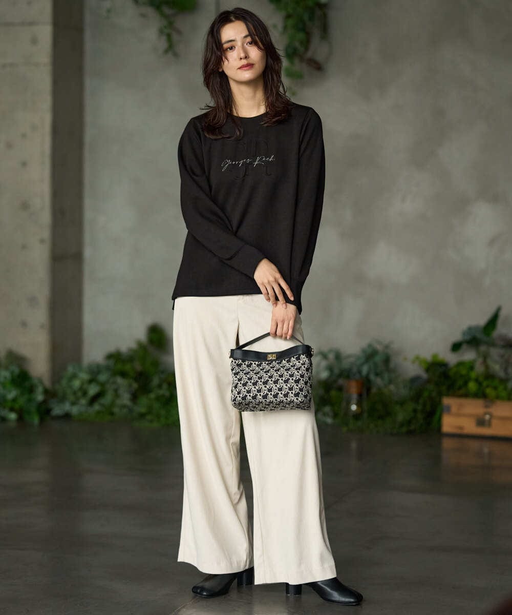 PZKAG11240 GEORGES RECH(ジョルジュ・レッシュ)  [セットアップ対応]ストレッチダンボールロゴプルオーバー ブラウン