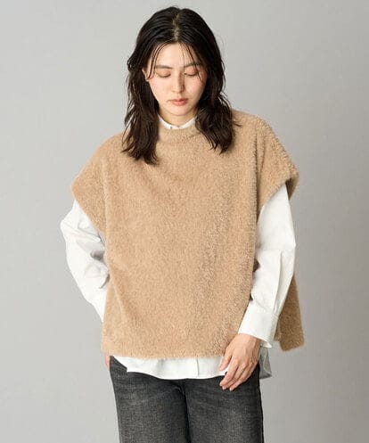 PZKAG47200 GEORGES RECH [日本製]ボトルネックフレンチスリーブテディベスト