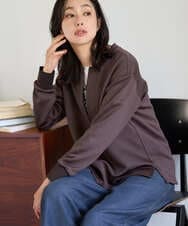 PZKAH02250 GEORGES RECH(ジョルジュ・レッシュ) スキッパージャージープルオーバー ブラウン
