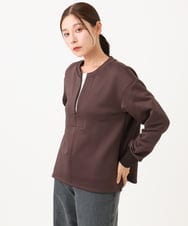PZKAH02250 GEORGES RECH(ジョルジュ・レッシュ) スキッパージャージープルオーバー ブラウン