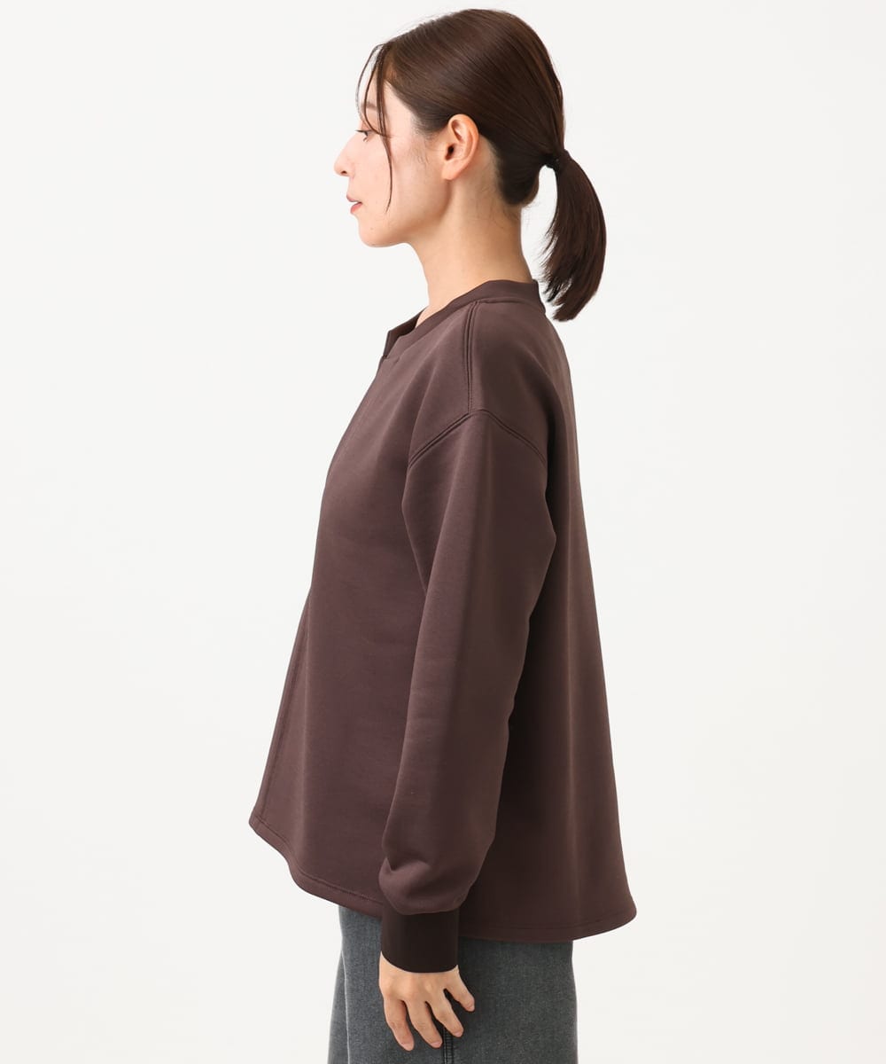 PZKAH02250 GEORGES RECH(ジョルジュ・レッシュ) スキッパージャージープルオーバー ブラウン