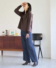 PZKAH02250 GEORGES RECH(ジョルジュ・レッシュ) スキッパージャージープルオーバー ブラウン
