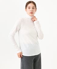 PZKAI07160 GEORGES RECH(ジョルジュ・レッシュ) シアーハイネックカットソー ブラック