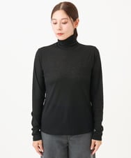 PZKAI07160 GEORGES RECH(ジョルジュ・レッシュ) シアーハイネックカットソー ブラック