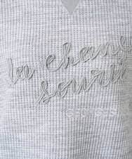 PZKEE09250 GEORGES RECH(ジョルジュ・レッシュ) ラメニットテープロゴ刺繍プルオーバー ライトグレー