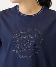 PZKGE45170 GEORGES RECH(ジョルジュ・レッシュ) [接触冷感]ラメコード刺繍ロゴカットソー ネイビー