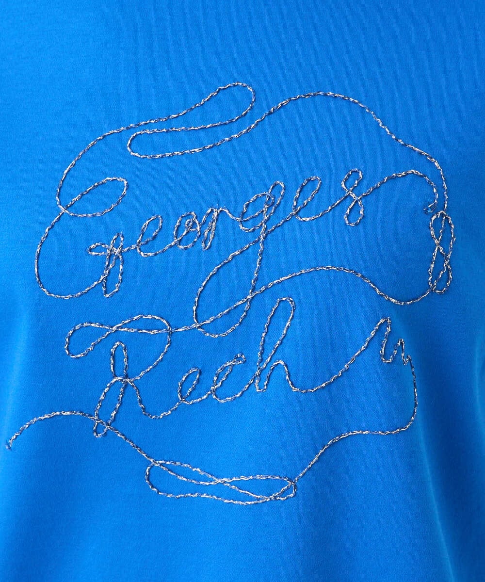 PZKGE45170 GEORGES RECH(ジョルジュ・レッシュ) [接触冷感]ラメコード刺繍ロゴカットソー ネイビー