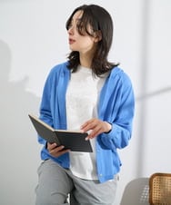 PZKGE45170 GEORGES RECH(ジョルジュ・レッシュ) [接触冷感]ラメコード刺繍ロゴカットソー ネイビー