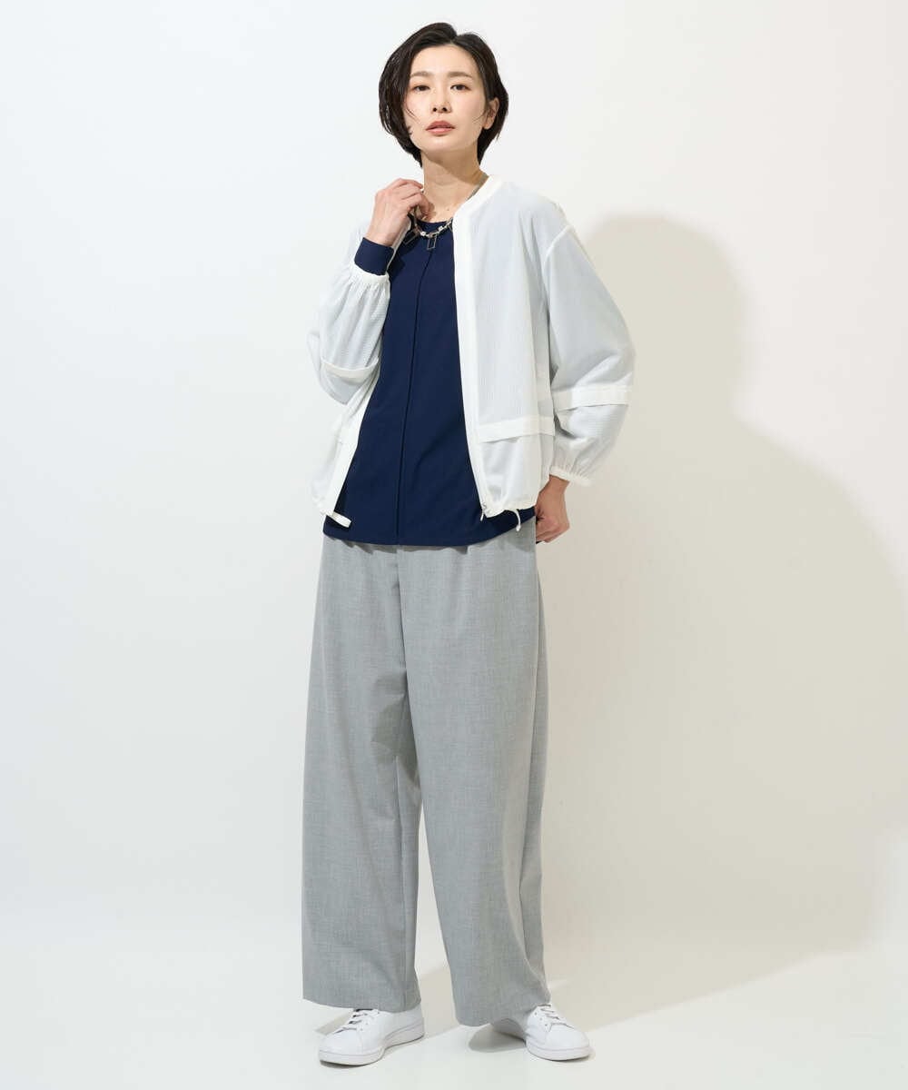 PZKGE49180 GEORGES RECH(ジョルジュ・レッシュ) リネンライクジャージーブラウソー ネイビー