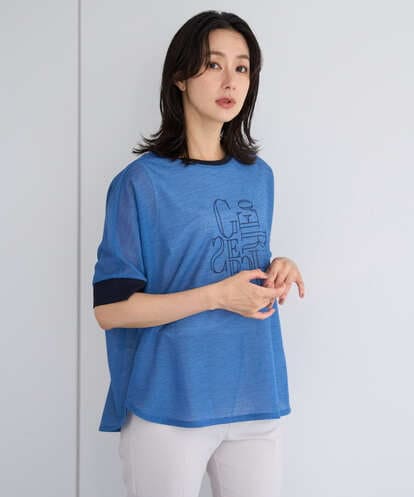 PZKHD48190  シアーポンチョロゴカットソー