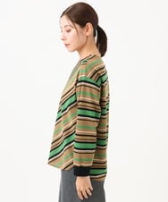 PZKJE16270 GEORGES RECH(ジョルジュ・レッシュ)  [日本製]マルチボーダージャージーカットソー ベージュ系