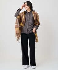 PZQAD01250 GEORGES RECH(ジョルジュ・レッシュ) ストレッチダンボールストレートワイドパンツ ブラック