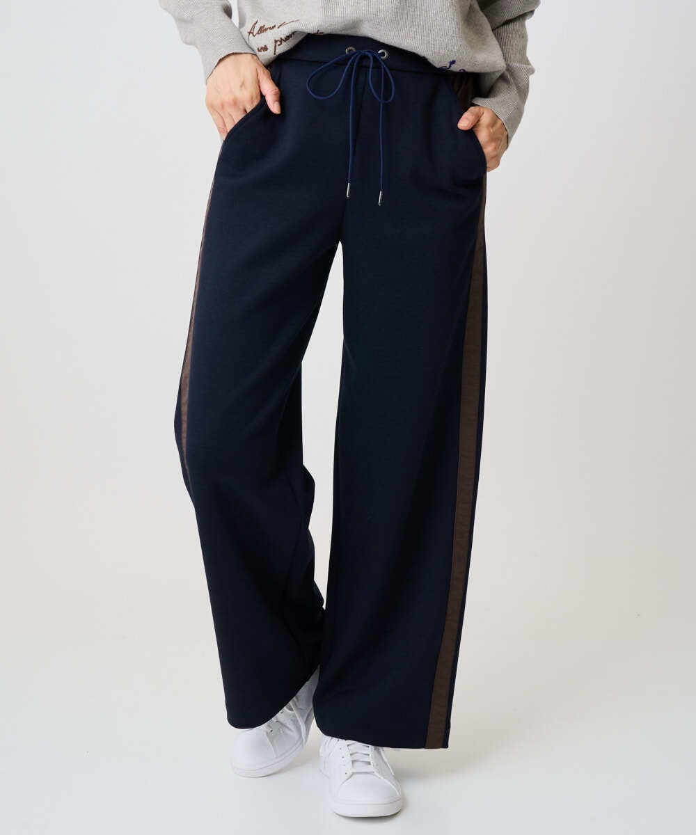 PZQAD01250 GEORGES RECH(ジョルジュ・レッシュ) ストレッチダンボールストレートワイドパンツ ブラック