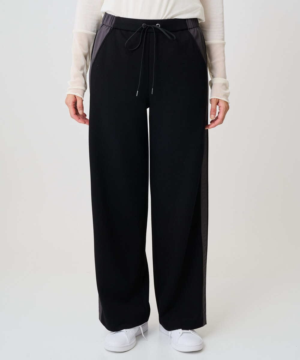 PZQAD01250 GEORGES RECH(ジョルジュ・レッシュ) ストレッチダンボールストレートワイドパンツ ブラック