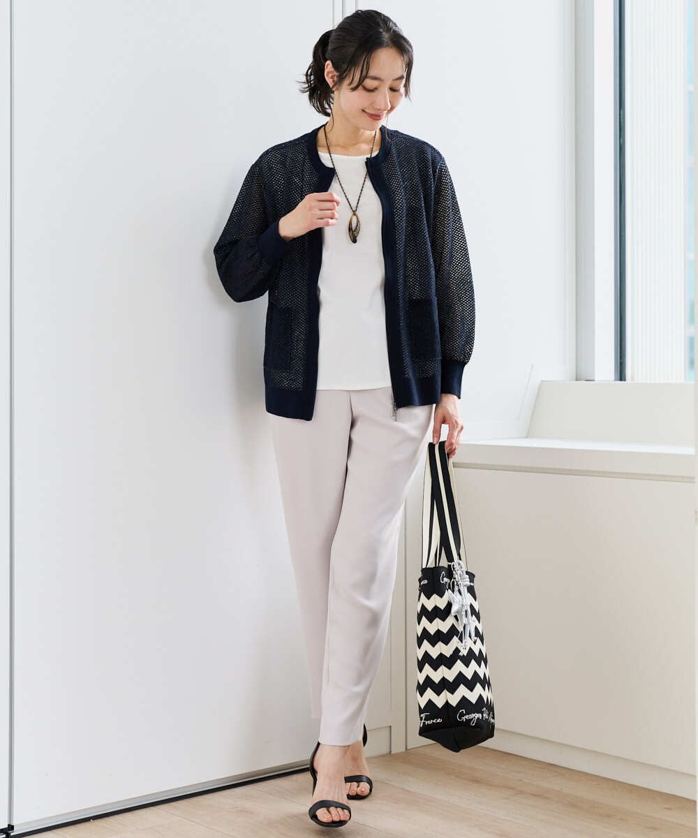 PZSEE28290 GEORGES RECH(ジョルジュ・レッシュ) ブークレメッシュニットブルゾン グリーン