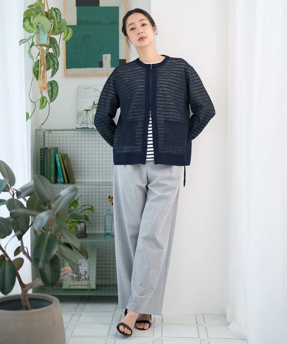 PZSEE28290 GEORGES RECH(ジョルジュ・レッシュ) ブークレメッシュニットブルゾン グリーン