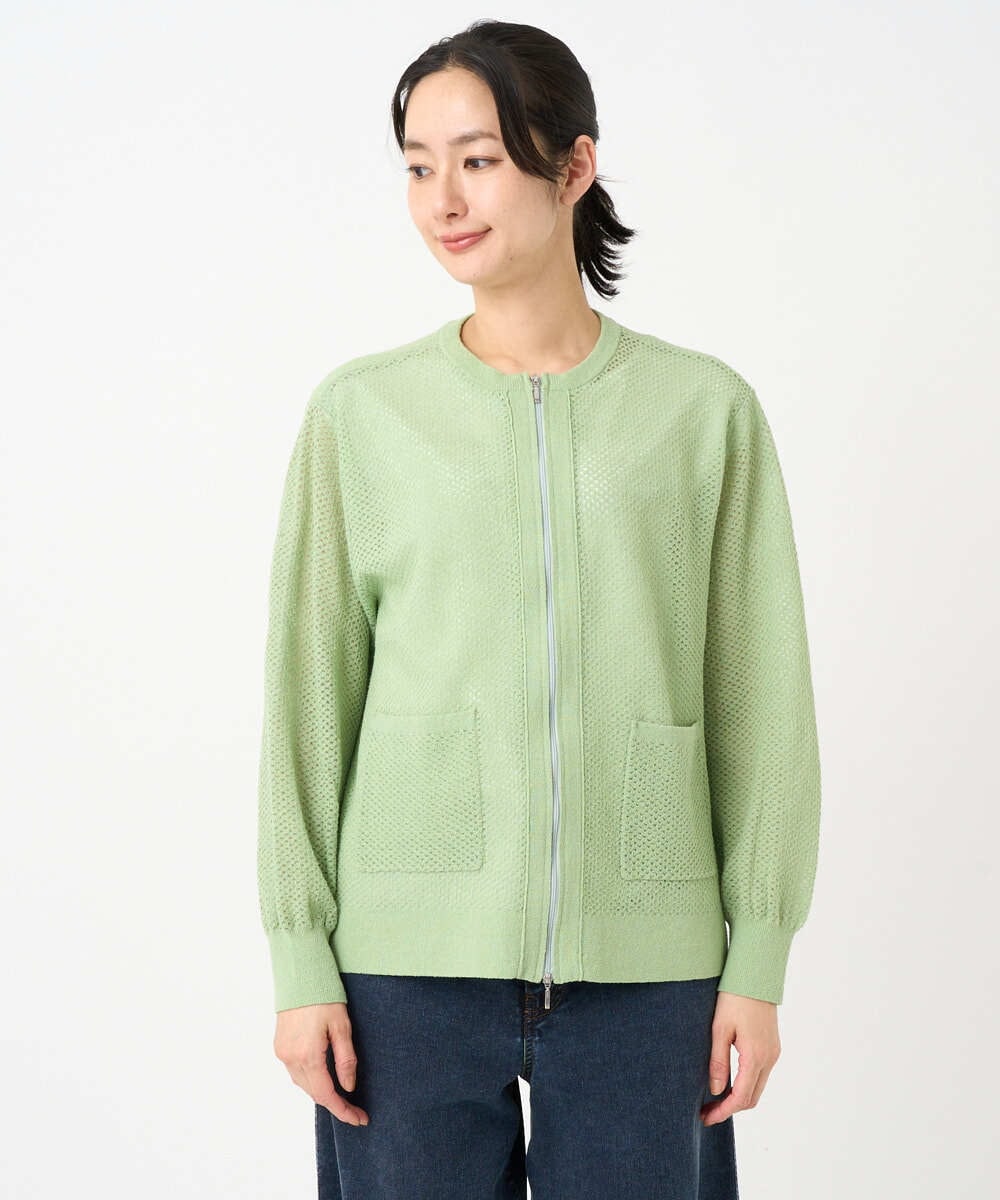 PZSEE28290 GEORGES RECH(ジョルジュ・レッシュ) ブークレメッシュニットブルゾン グリーン