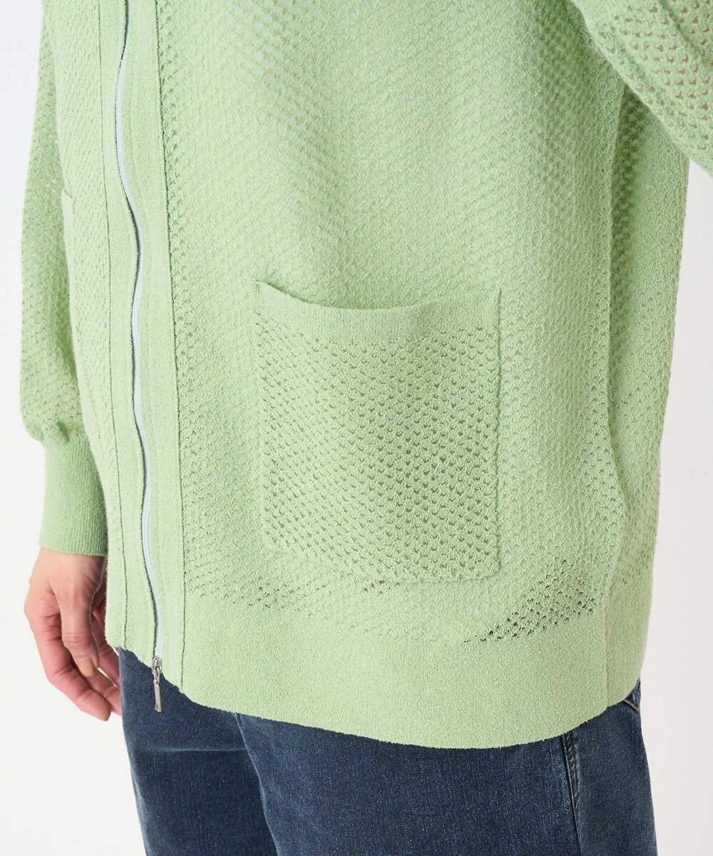 PZSEE28290 GEORGES RECH(ジョルジュ・レッシュ) ブークレメッシュニットブルゾン グリーン