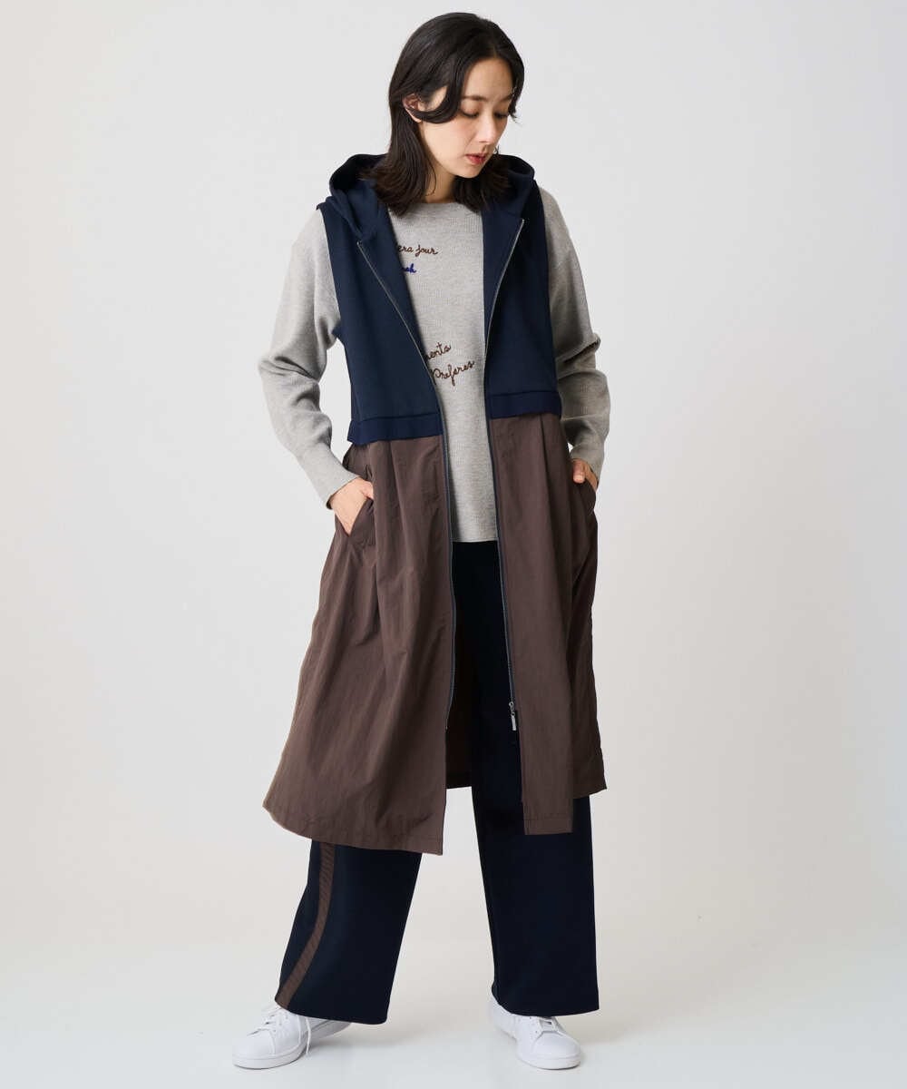 PZTAD02390 GEORGES RECH(ジョルジュ・レッシュ) ダンボールタフタドッキングロングジレ ネイビー