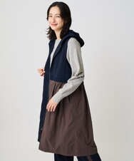 PZTAD02390 GEORGES RECH(ジョルジュ・レッシュ) ダンボールタフタドッキングロングジレ ネイビー