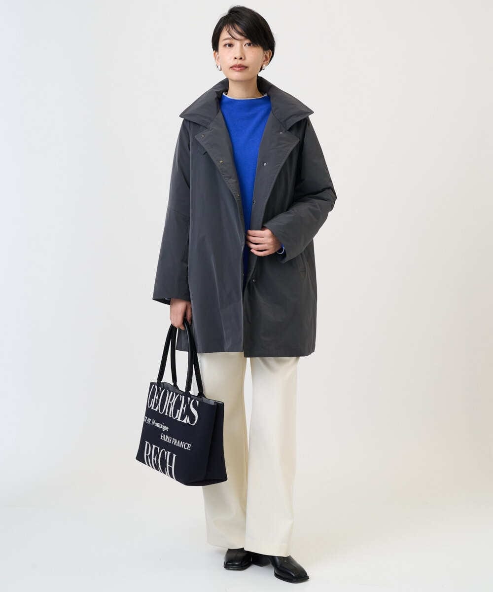 PZUAD46590 GEORGES RECH(ジョルジュ・レッシュ) ステッチレスステンカラーミドルダウンコート ダークグレー