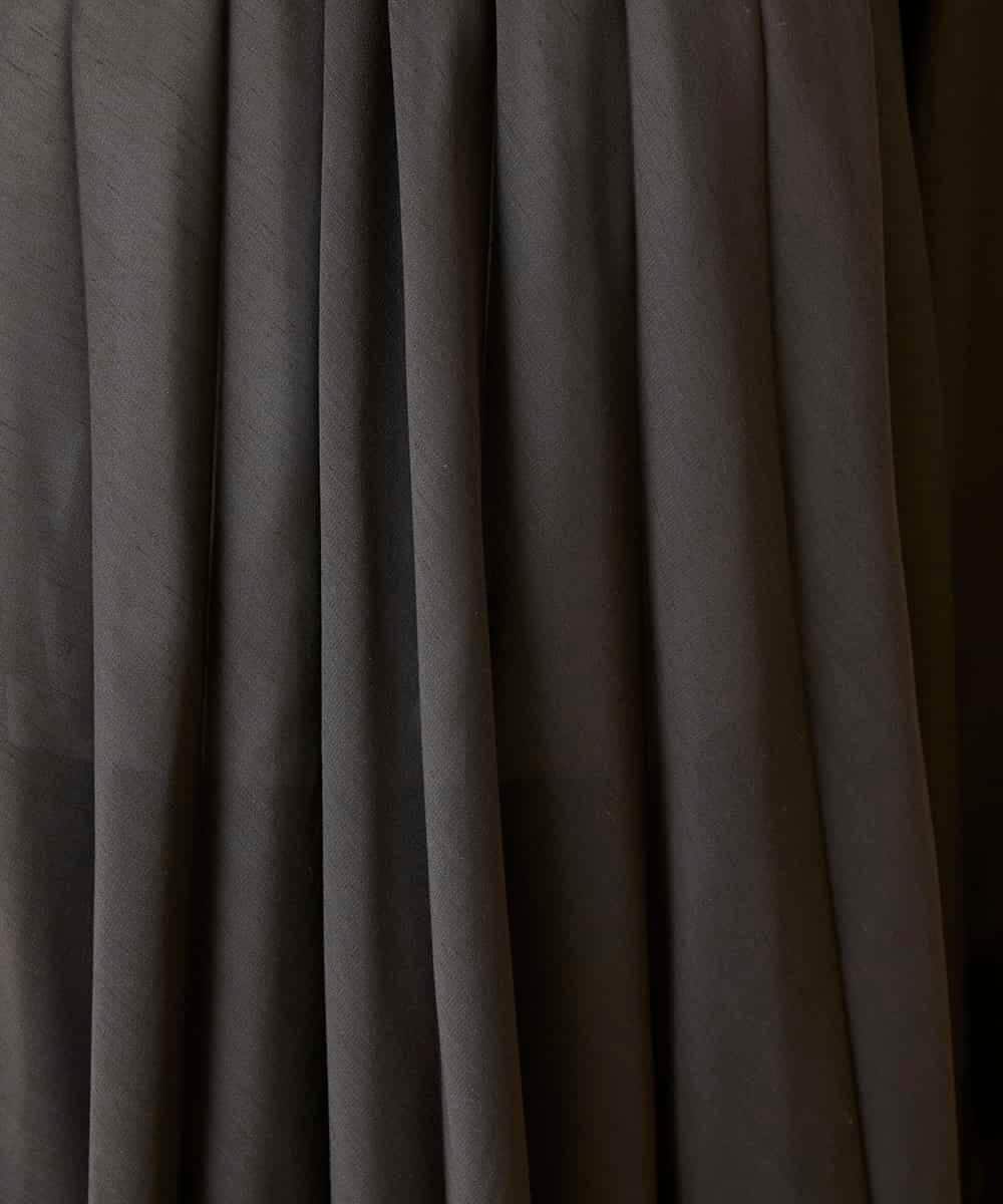 R6BED50260 HIROKO BIS(小さいサイズ)(メゾン ドゥ サンク) 【小さいサイズ】スタンドカラーかまぼこプリーツブラウス ダークグレー