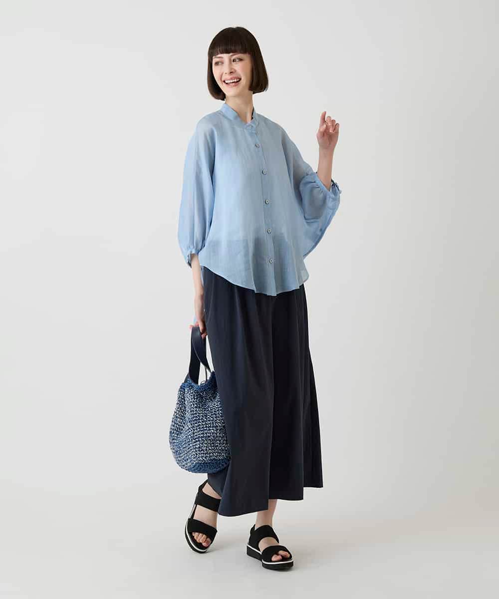 R6BIE40190 HIROKO BIS(小さいサイズ)(メゾン ドゥ サンク) 【小さいサイズ/接触冷感】シアードルマンブラウス ライトイエロー