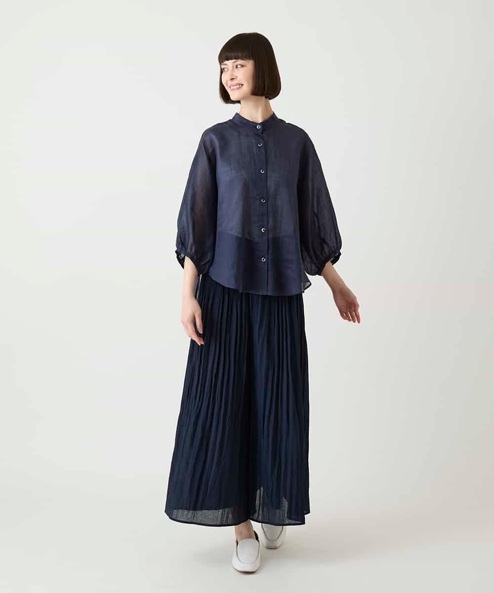 R6BIE40190 HIROKO BIS(小さいサイズ)(メゾン ドゥ サンク) 【小さいサイズ/接触冷感】シアードルマンブラウス ライトイエロー