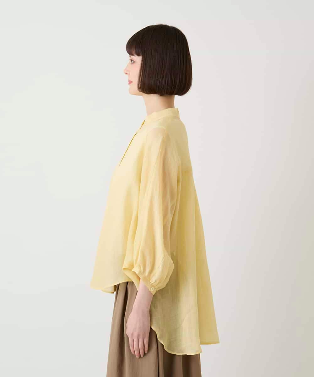 R6BIE40190 HIROKO BIS(小さいサイズ)(メゾン ドゥ サンク) 【小さいサイズ/接触冷感】シアードルマンブラウス ライトイエロー