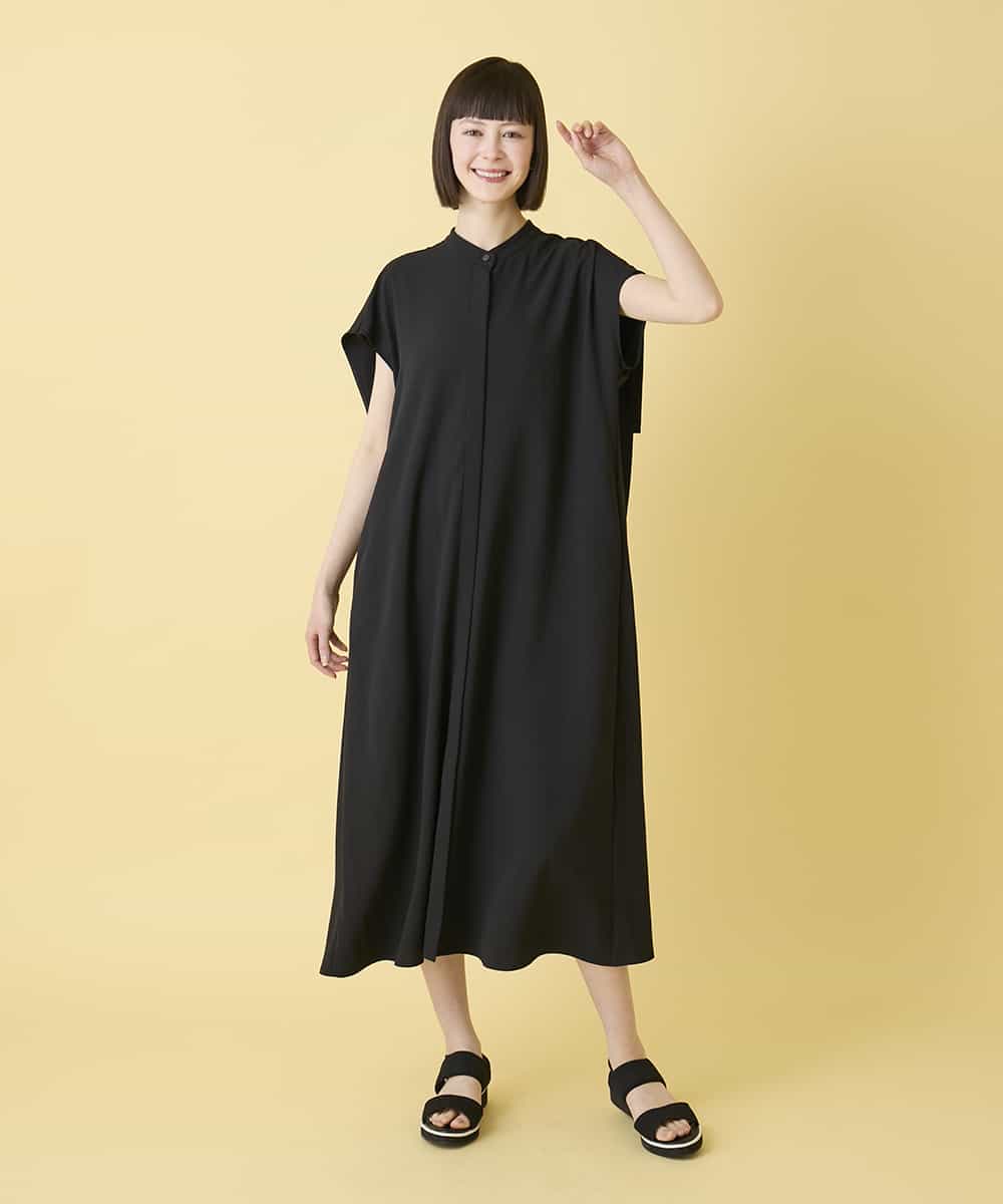 R6EGE50360 HIROKO BIS(小さいサイズ)(メゾン ドゥ サンク) 【小さいサイズ】セーラーカラージョーゼットワンピース/接触冷感/UVカット/速乾 ブルー