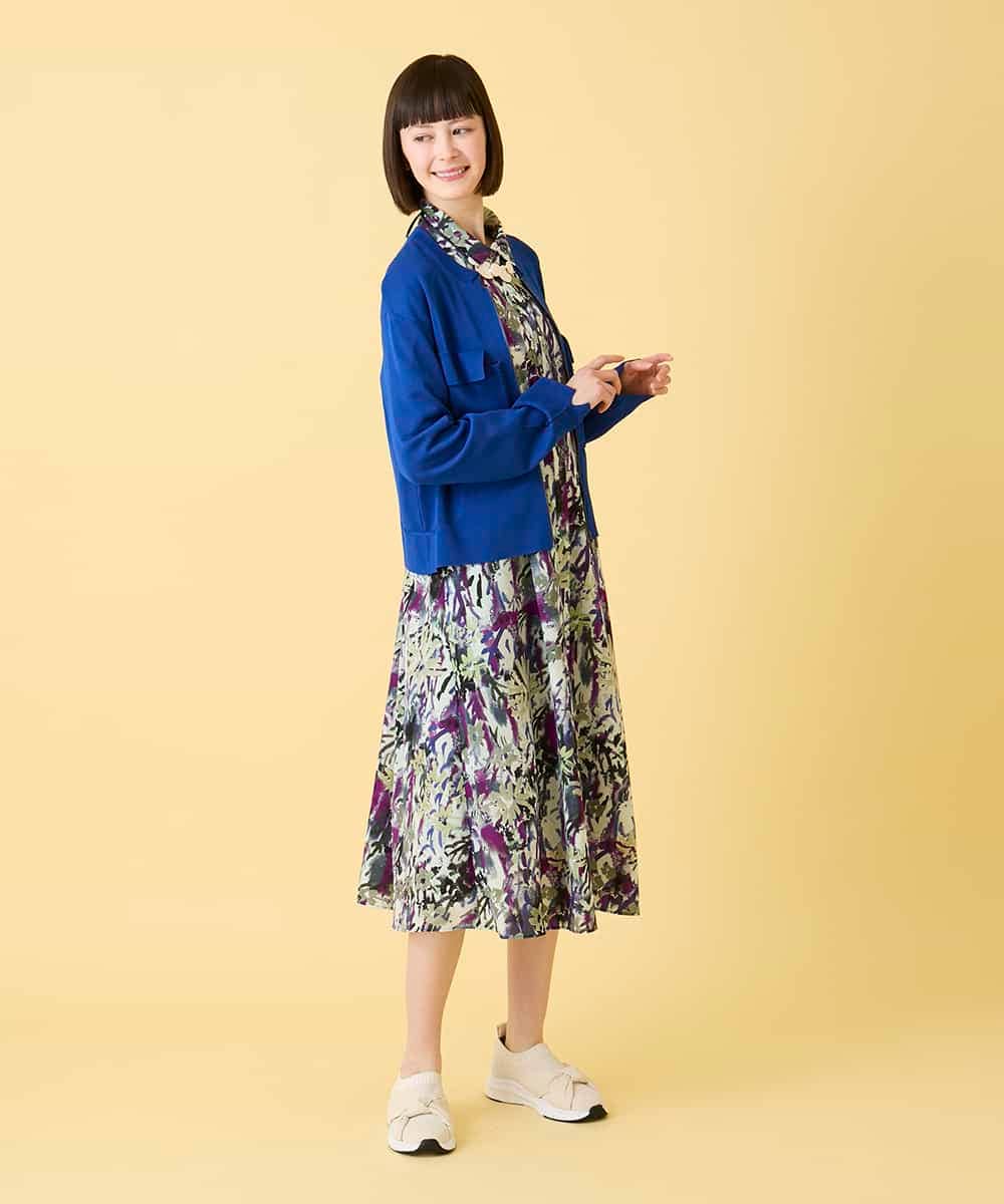 R6FED20330 HIROKO BIS(小さいサイズ)(メゾン ドゥ サンク) 【小さいサイズ】ステッチアクセントミラノリブカーディガン ホワイト