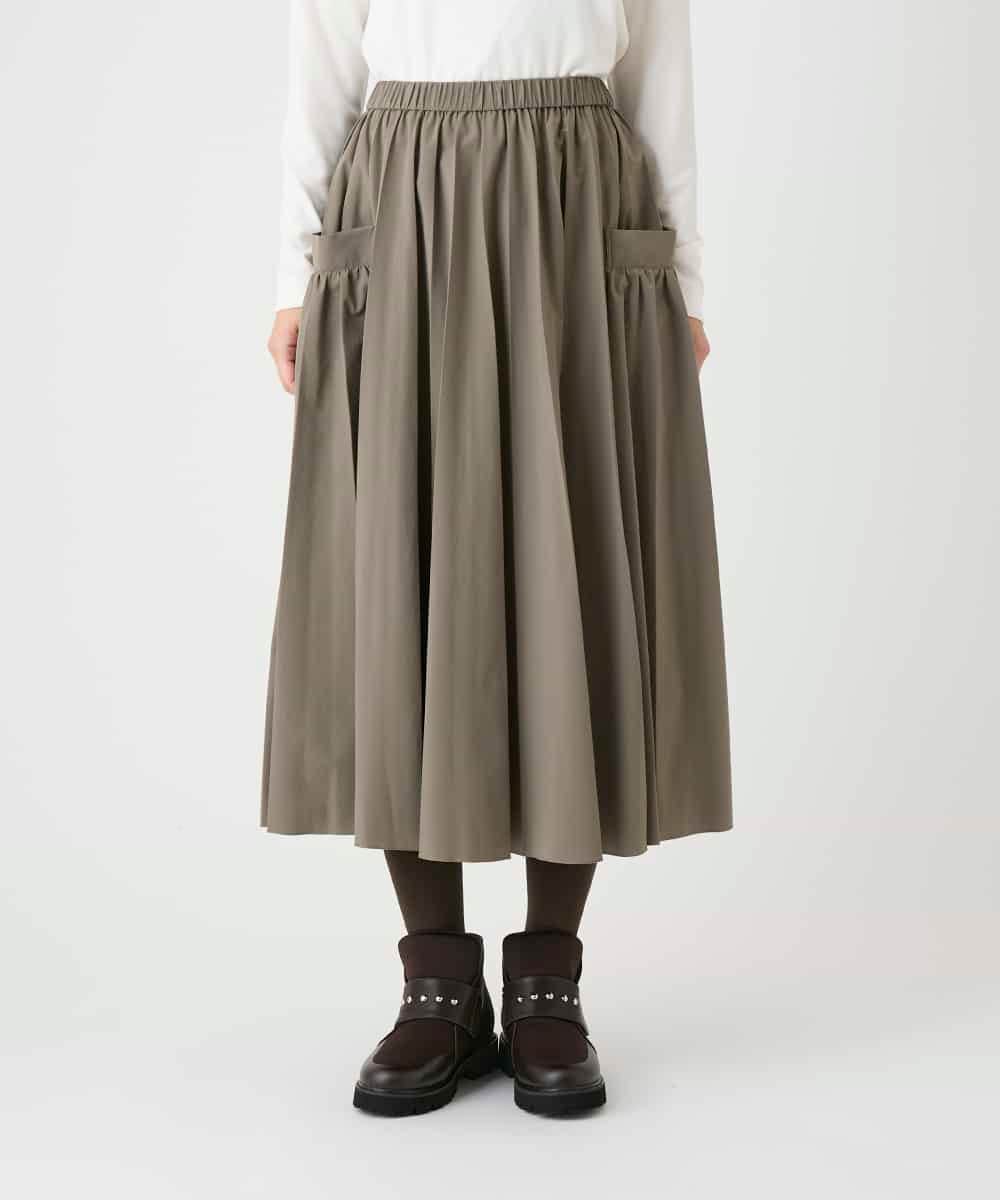 R6HAG10360 HIROKO BIS(小さいサイズ)(メゾン ドゥ サンク) 【小さいサイズ】サイドポケットプリーツスカート ブラウン