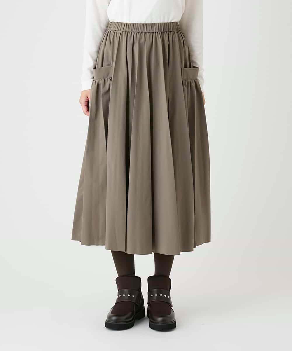 R6HAG10360 HIROKO BIS(小さいサイズ)(メゾン ドゥ サンク) 【小さいサイズ】サイドポケットプリーツスカート ブラウン