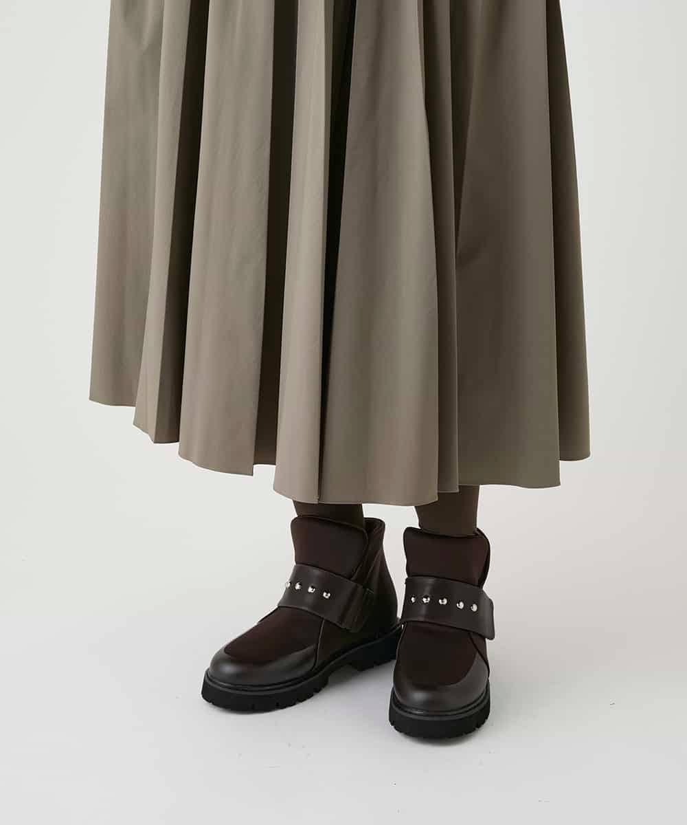 R6HAG10360 HIROKO BIS(小さいサイズ)(メゾン ドゥ サンク) 【小さいサイズ】サイドポケットプリーツスカート ブラウン