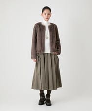 R6JAG40490 HIROKO BIS(小さいサイズ)(メゾン ドゥ サンク) 【小さいサイズ】エコファーショートジャケット ベージュ