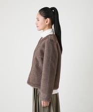 R6JAG40490 HIROKO BIS(小さいサイズ)(メゾン ドゥ サンク) 【小さいサイズ】エコファーショートジャケット ベージュ