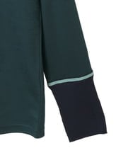 R6KAD10190 HIROKO BIS(小さいサイズ)(メゾン ドゥ サンク) 【小さいサイズ】配色アクセントハイネックインナープルオーバー グリーン
