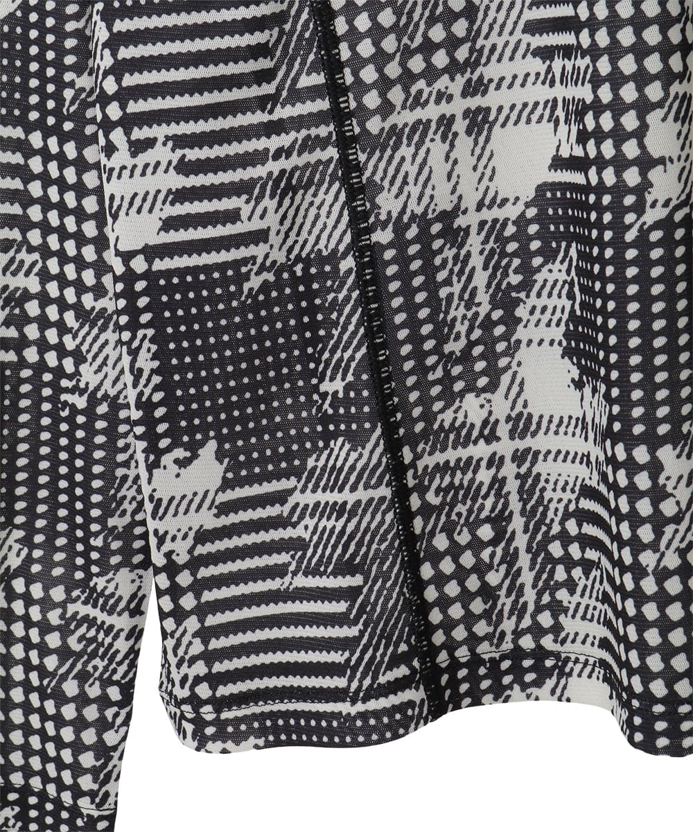 R6KAG16190 HIROKO BIS(小さいサイズ)(メゾン ドゥ サンク) 【小さいサイズ】千鳥ドットハイネックプルオーバー ブラック