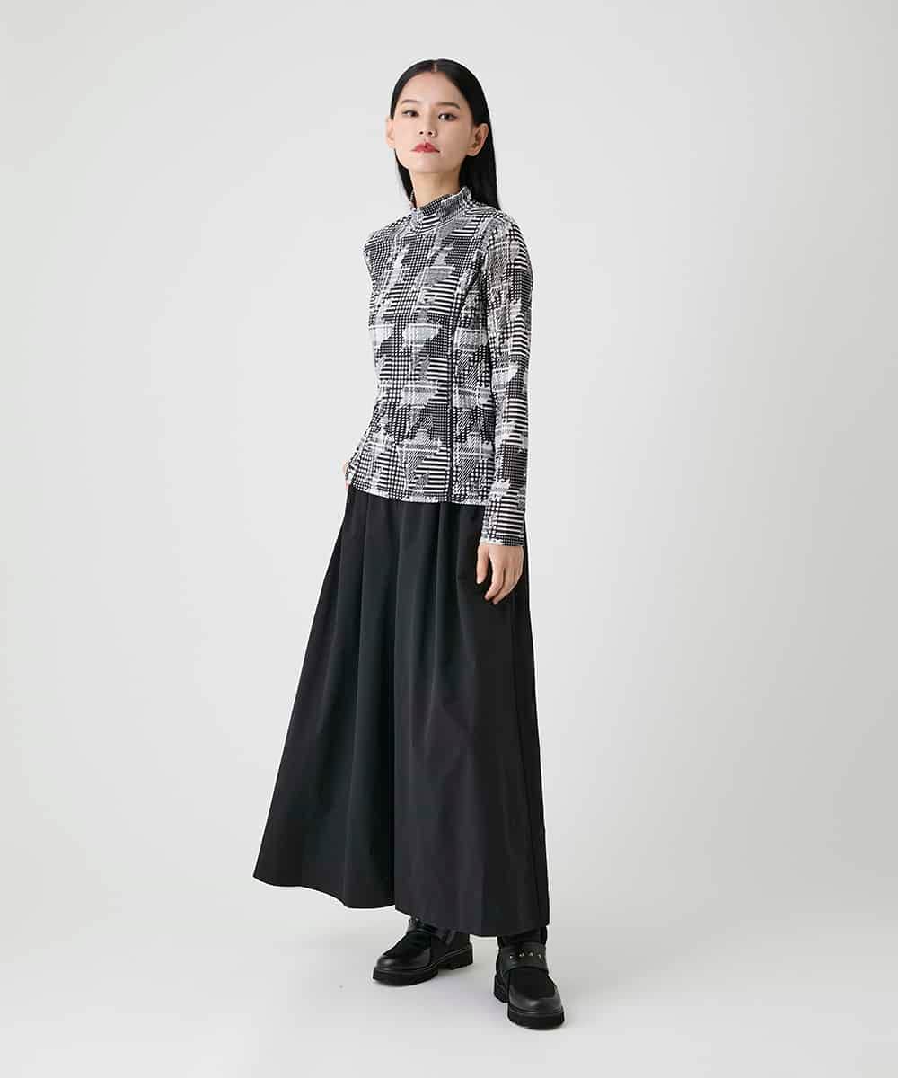 R6KAG16190 HIROKO BIS(小さいサイズ)(メゾン ドゥ サンク) 【小さいサイズ】千鳥ドットハイネックプルオーバー ブラック