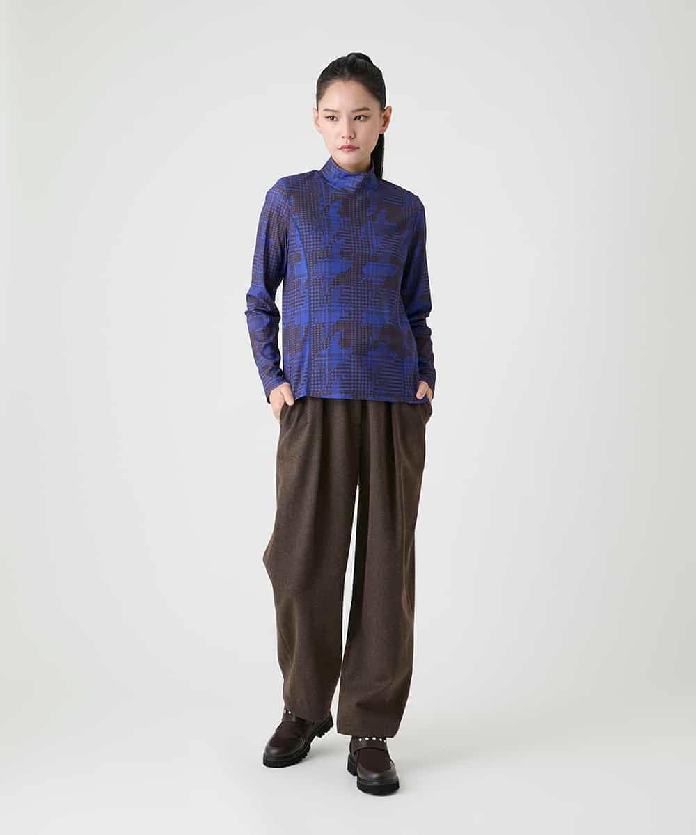 R6KAG16190 HIROKO BIS(小さいサイズ)(メゾン ドゥ サンク) 【小さいサイズ】千鳥ドットハイネックプルオーバー ブラック