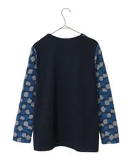 R6KCD10260 HIROKO BIS(小さいサイズ)(メゾン ドゥ サンク) 【小さいサイズ】起毛ブロック切り替えデザインプルオーバー /洗える ネイビー