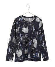 R6KDD60230 HIROKO BIS(小さいサイズ)(メゾン ドゥ サンク) 【小さいサイズ】アートプリントカットソー ネイビー