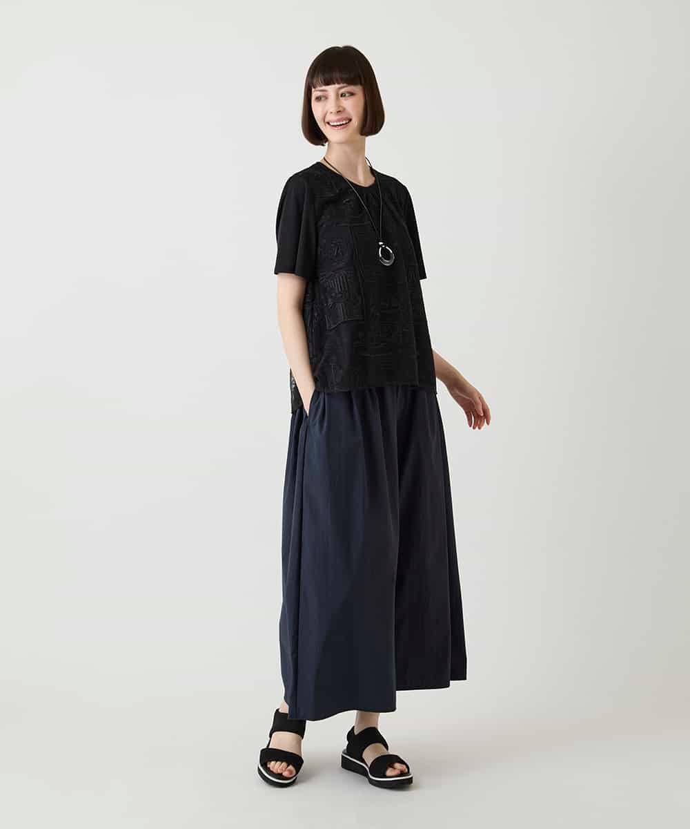 R6KIE20240 HIROKO BIS(小さいサイズ)(メゾン ドゥ サンク) 【小さいサイズ】 エンブロイダリーチュールカットソー ブラック