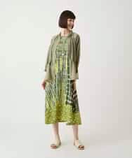 R6PIE06360 HIROKO BIS(小さいサイズ)(メゾン ドゥ サンク) 【小さいサイズ】グラフィカルデザインカットソーワンピース /洗濯機で洗える イエロー
