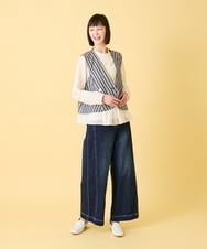 RBBED15270 HIROKO BIS(ヒロコ ビス) ストライプショートジレ /洗える ネイビー