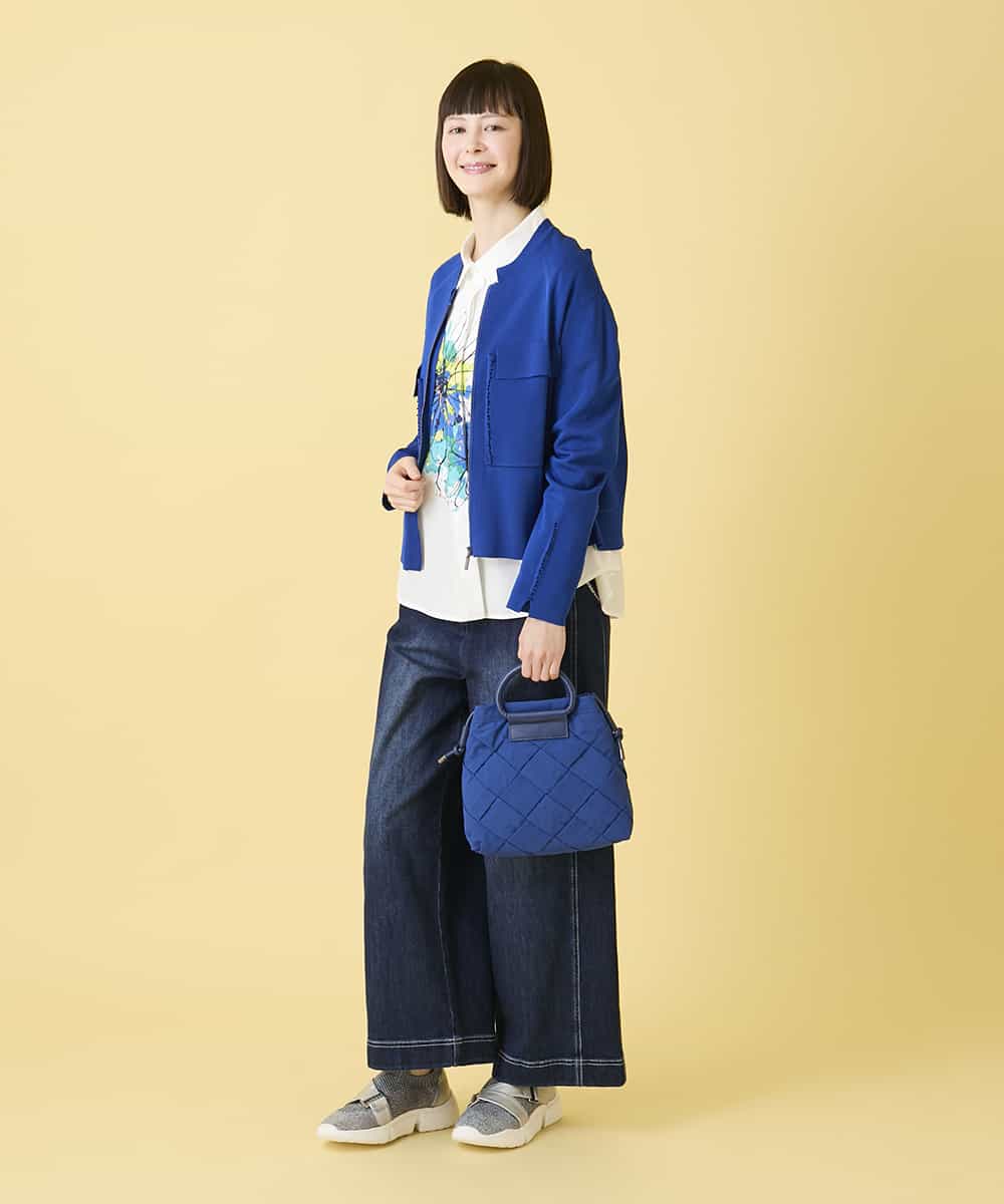 RBBED30270 HIROKO BIS(ヒロコ ビス) ドローイングフラワーブラウス /洗える ホワイト