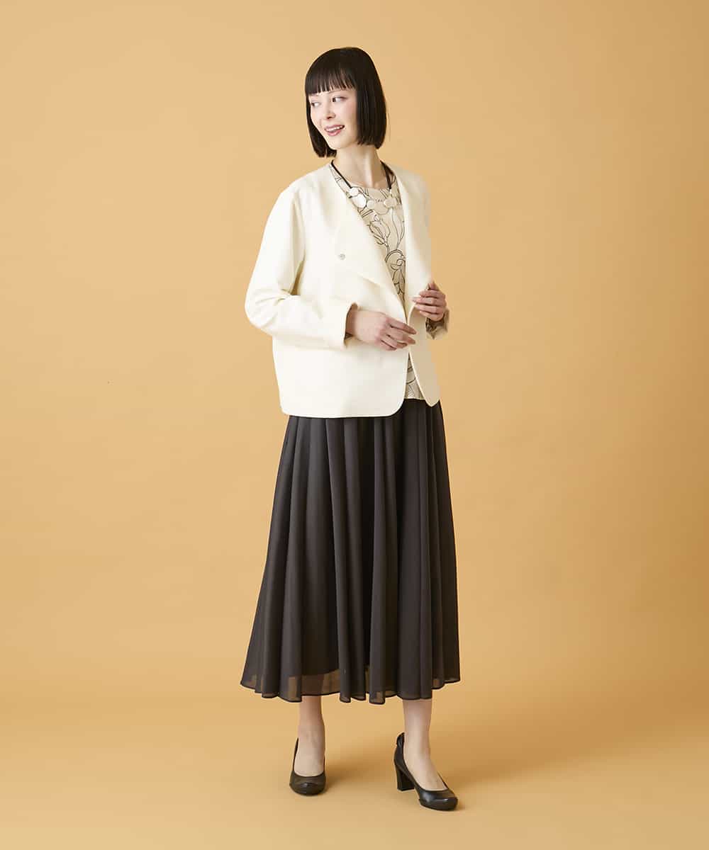 RBBED55290 HIROKO BIS(ヒロコ ビス) ボタニカルモチーフプルオーバーブラウス /洗える アイボリー