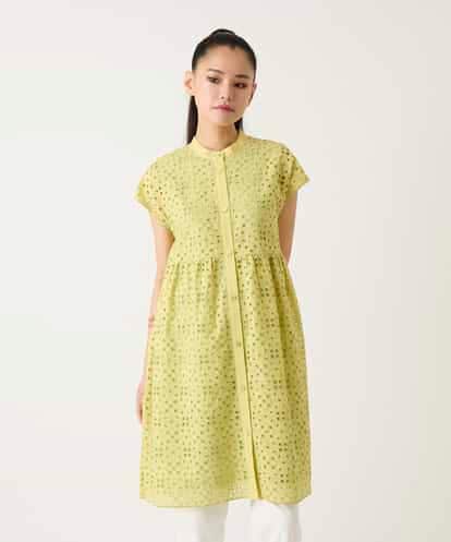 RBBFD34390  アイレット刺繍フレンチスリーブチュニックブラウス /洗える