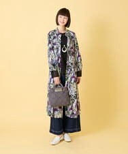 RBEED20490 HIROKO BIS(ヒロコ ビス) フラワープリントシャツカラーワンピース /洗濯機で洗える ネイビー